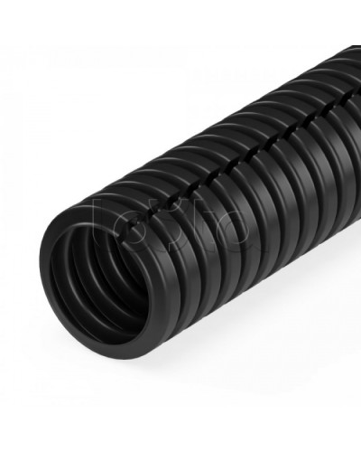 Труба гофрированная ПА негорючая (НГ) стойкая к ультрафиолету разрезная черная dвн 5 мм, dнар 7,2 мм (10м/уп) Промрукав (PR02.0320) в Королеве Труба гофрированная Pintop.ru