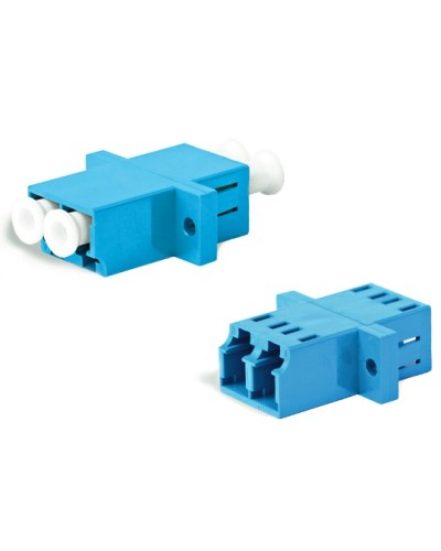 Адаптер оптический проходной LC/UPC-LC/UPC, SM, duplex, корпус пластиковый, синий, белые колпачки LC/UPC-LC/UPC Hyperline FA-P11Z-DLC/DLC-N/WH-BL в Королеве Проходные адаптеры и розетки оптические Pintop.ru