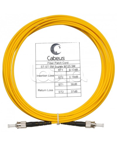 Шнур оптический simplex ST-ST 9/125 sm 25м LSZH Cabeus FOP(s)-9-ST-ST-25m в Королеве Патч-корды оптические Pintop.ru