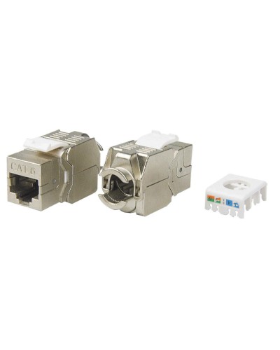 Вставка Keystone Jack RJ-45(8P8C) Hyperline KJ8-8P8C-C6-180-TLS-SH-F-WH в Королеве Модули Keystone Pintop.ru