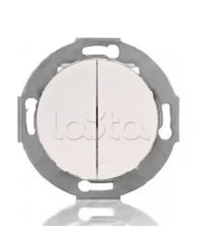 Выключатель двухклавишный Экопласт (схема 5) 10 A, 250 B (белый) Vintage в Королеве Розетки компьютерные и телефонные Pintop.ru