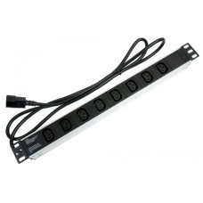 Блок на 8 розеток IEC 320 горизонтальный для 19' шкафов Cabeus (PDU-8I-2IEC)
