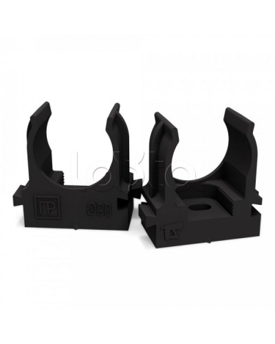 Крепеж-клипса для труб для монтажного пистолета черная в п/э д20 (100шт/900шт уп/кор) Промрукав (PR13.0132) в Королеве Держатели, клипсы, скобы Pintop.ru