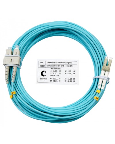 Шнур оптический duplex LC-SC 50/125 mm OM3 20м LSZH Cabeus FOP-50-LC-SC-20m в Королеве Патч-корды и пигтейлы Pintop.ru
