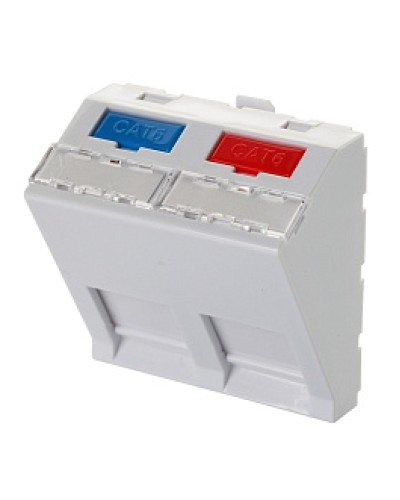 Адаптер 45 × 45 мм для 2 модулей Keystone, наклонный, белый Eurolan (16B-45-04WT) в Королеве Модули Keystone Pintop.ru