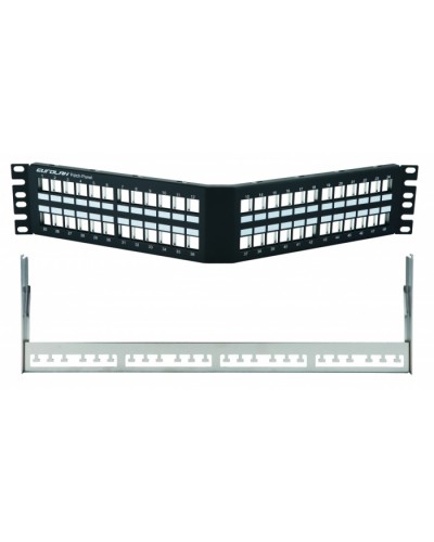 Коммутационная угловая панель 19” наборная, FTP, 2U, 48 портов, черный Eurolan (27A-00-48BL) в Королеве Патч-панели Pintop.ru