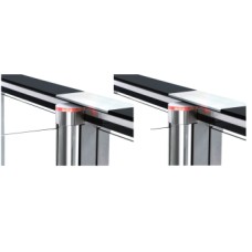 Комплект крышек (2 шт)из закаленного стекла с центральной вставкой из нержавеющей стали PERCo-STC-01GS