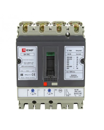 Выключатель автоматический ВА-99C (Compact NS) 160/125А 3P+N 36кА EKF PROxima (mccb99C-160-125+N) в Королеве Электротехническое оборудование Pintop.ru