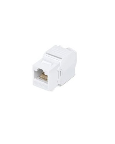 Вставка Keystone Jack RJ-45(8P8C), категория 5e, 110 IDC, угол заделки 180 градусов, без инструмента (Toolless), белая в Королеве Модули Keystone Pintop.ru