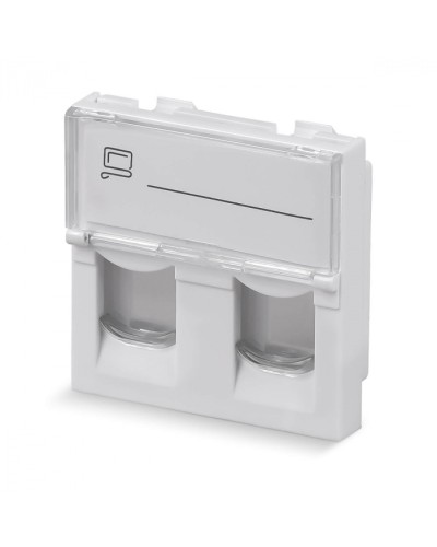 Вставка 45x45 (Mosaic) для 2 модулей формата Keystone Jack (арт.078610) Cabeus (FP-L-45-2M) в Королеве Модули Keystone Pintop.ru