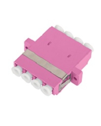 Адаптер NIKOMAX волоконно-оптический, соединительный, многомодовый, стандарта OM4, LC/UPC-LC/UPC, квадро, пластиковый, без шторки, с фланцами, маджента, уп-ка 2шт. в Королеве Проходные адаптеры и розетки оптические Pintop.ru