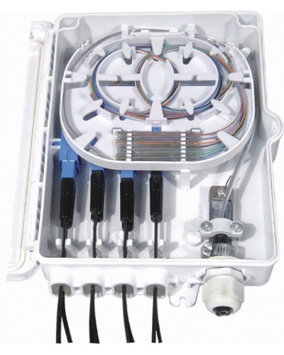 Бокс оптический настенный, 8 портов (SC, duplex LC), без пигтейлов и проходных адаптеров Hyperline FO-WBI-8A-GY в Королеве Кросс оптический Pintop.ru