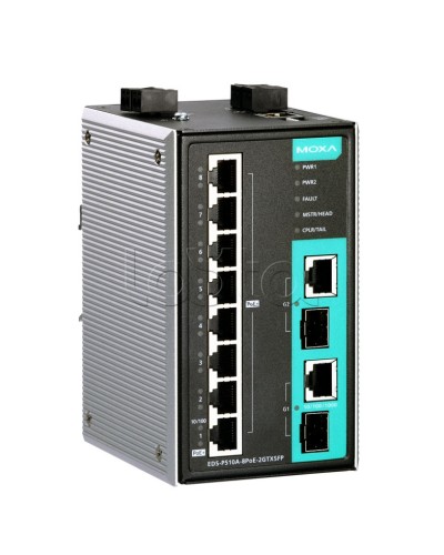 Коммутатор PoE 10-портовый Moxa EDS-P510A-8PoE-2GTXSFP-T в Королеве Коммутаторы Pintop.ru