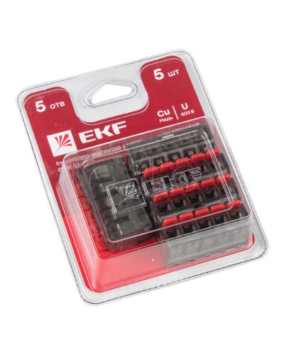 Клемма СМК 221-415 5 отверстий 0.2-4.0 мм2 блистер (5шт.) EKF PROxima (plc-smk-221-415b) в Королеве Клеммные колодки Pintop.ru