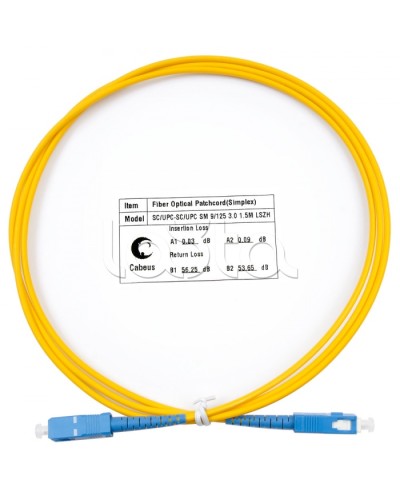 Шнур оптический simplex SC-SC 9/125 SM 1,5 м LSZH Cabeus FOP(s)-9-SC-SC-1,5M в Королеве Патч-корды оптические Pintop.ru