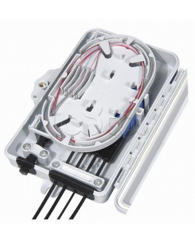 Бокс оптический настенный, 4 порта (SC, duplex LC), без пигтейлов и проходных адаптеров Hyperline FO-WBI-4A-GY в Королеве Кросс оптический Pintop.ru