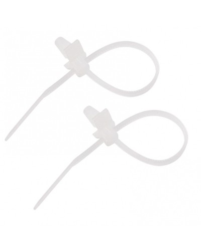 Хомут-стяжка нейлоновый, с крепежным пистоном 2.5х100 мм белый (100шт/уп) REXANT 07-0107 в Королеве Стяжки-хомуты Pintop.ru