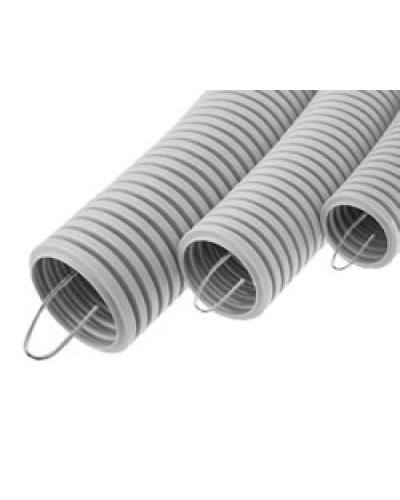 Труба HFFR гофрир. тяжелая, с зондом, без галогена, ПЛЛ 32мм Экопласт 21132HFR-W в Королеве Труба гофрированная Pintop.ru