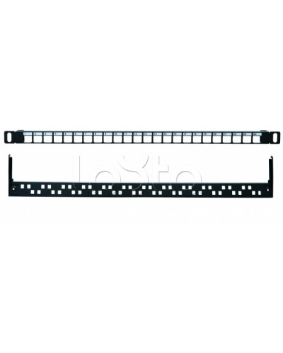Коммутационная панель 19” наборная, UTP, 0,5U, 24 порта, черный Eurolan (27B-00-24-05BL) в Королеве Патч панель Pintop.ru