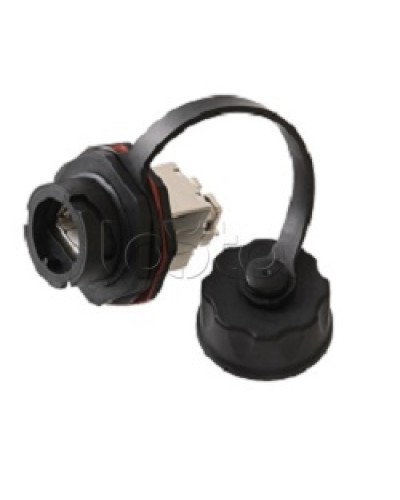 Индустриальный модуль-вставка NIKOMAX, Кат.6a (Класс Ea), 500МГц, RJ45/8P8C, 110/KRONE, T568A/B, экранированный, IP67, с защитной крышкой, черный NIKOMAX (NMC-KJSA2-IS-BK) в Королеве Модули Keystone Pintop.ru