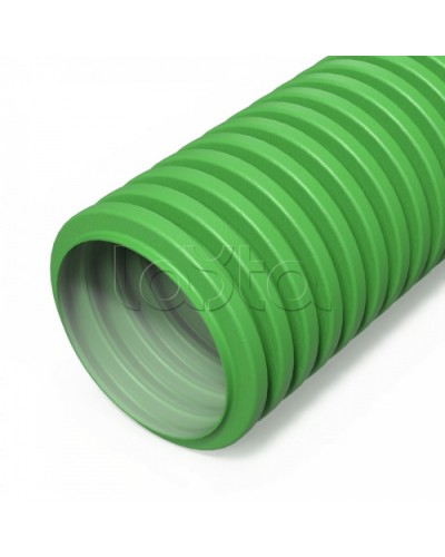 Труба гофрированная двустенная ПНД гибкая вентиляционная зеленая (RAL 6029) d63 мм (50м/уп) Промрукав (PR15.0296) в Королеве Труба гофрированная Pintop.ru
