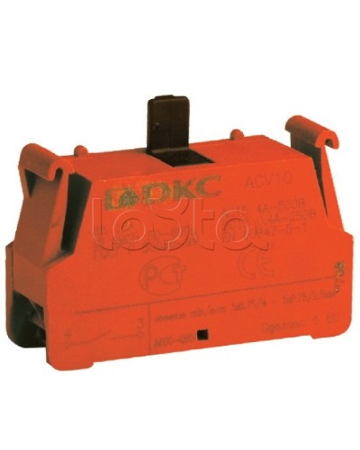 Блок контактный с клеммным безвинтовым зажимом, нормально-открытый DKC ACV10 в Королеве Клеммные колодки Pintop.ru