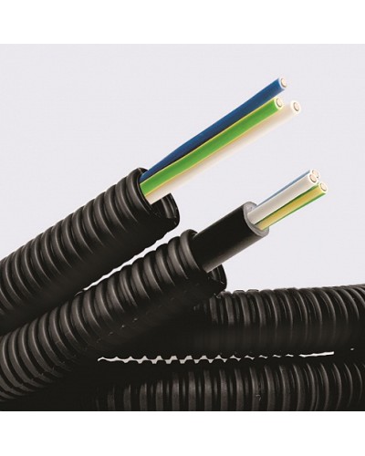 Электротруба ПНД гибкая гофр. д.16мм, цвет черный, с кабелем ВВГнг(А)-LS 3х1,5мм² РЭК ГОСТ+, 100м DKC 7L716100 в Королеве Труба гофрированная Pintop.ru