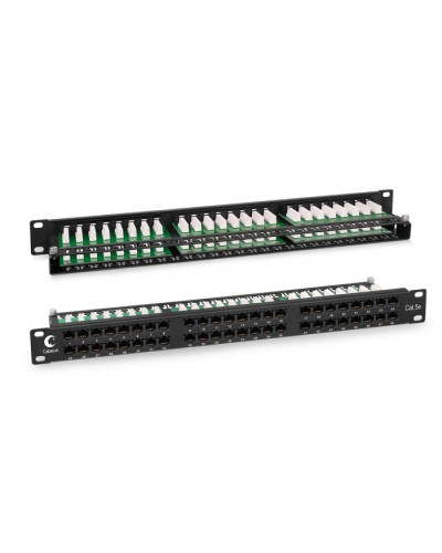 Патч-панель 19, 1U, 48 портов RJ-45 Cabeus PLHD-48-CAT.5E-DUAL IDC-1U в Королеве Патч панель Pintop.ru