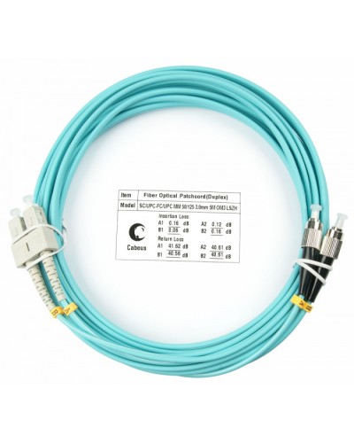 Шнур оптический duplex SC-FC 50/125 mm OM3 10м LSZH Cabeus FOP-50-SC-FC-10m в Королеве Патч-корды и пигтейлы Pintop.ru