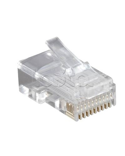 Разъем RJ-50(10P10C), универсальный (для одножильного и многожильного кабеля), для круглого кабеля, напыление 6µ/ 6 микродюймов (10шт) Hyperline PLUG-10P10C-U-06 в Королеве Коннекторы и разъемы Pintop.ru
