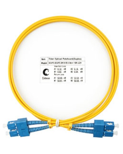 Патч-корд волоконно-оптический SM 9/125 duplex SC/SC LSZH (1,5 м) Cabeus FOP(d)-9-SC-SC-1,5M в Королеве Патч-корды оптические Pintop.ru