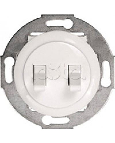 Экопласт Выключатель 2-рычажковый (схема 5) 10 A, 250 B (белый) Vintage в Королеве Розетки компьютерные и телефонные Pintop.ru