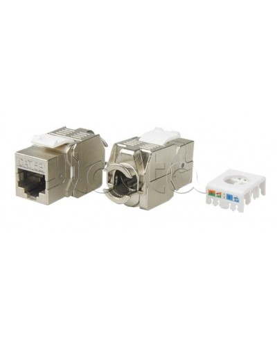 Вставка Keystone Jack RJ-45(8P8C) Hyperline KJ8-8P8C-C5e-180-TLS-SH-F-WH в Королеве Модули Keystone Pintop.ru
