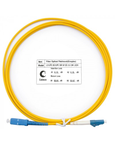 Шнур оптический simplex LC-SC 9/125 SM 2 м LSZH Cabeus FOP(s)-9-LC-SC-2M в Королеве Патч-корды оптические Pintop.ru