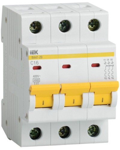 Авт. выкл. ВА47-29 3Р 25А 4,5кА х-ка С GENERICA IEK (MVA25-3-025-C) в Королеве Электротехническое оборудование Pintop.ru
