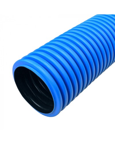 Труба гофрированная двустенная ПНД жесткая тип 1250 (SN26) синяя d110 мм 6м (36м/уп) Промрукав (PR15.01051) в Королеве Труба гофрированная Pintop.ru