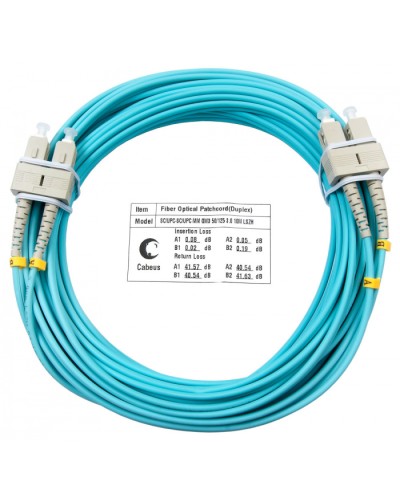 Шнур оптический duplex SC-SC 50/125 mm OM3 25м LSZH Cabeus FOP-50-SC-SC-25m в Королеве Патч-корды и пигтейлы Pintop.ru