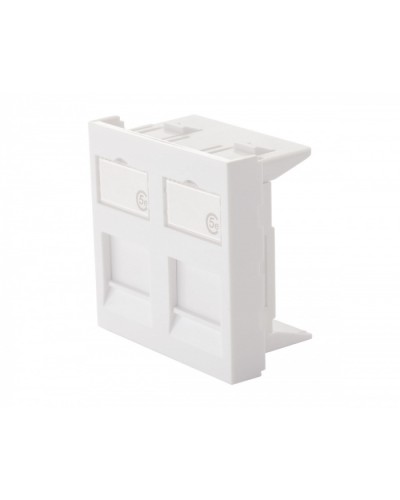 Адаптер 45 × 45 мм для 2 модулей Keystone, белый Eurolan (16H-45-03WT) в Королеве Модули Keystone Pintop.ru