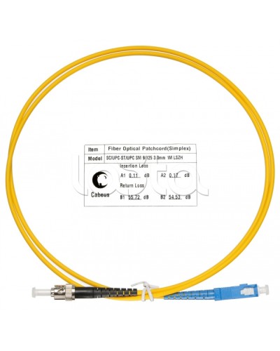 Патч-корд волоконно-оптический SM 9/125 simplex SC-ST LSZH (1,5 м) Cabeus FOP(s)-9-SC-ST-1,5m в Королеве Патч-корды оптические Pintop.ru