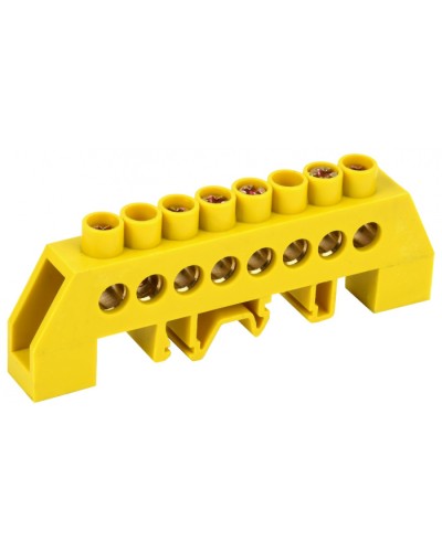 Шина PE земля на DIN-изол тип Стойка ШНИ-8х12-6-КС-Ж IEK YNN10-812-8DP-K05 в Королеве Клеммные колодки Pintop.ru