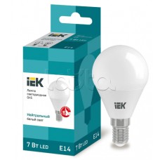 Лампа светодиодная LED 7вт E14 белый матовый шар ECO IEK (LLE-G45-7-230-40-E14)
