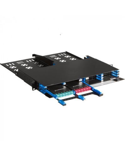 Бокс 19 на 12 компактных кассет MPO, 1U, черный LANMASTER (LAN-FOBM-12MCC-1U) в Королеве Патч-корды оптические Pintop.ru