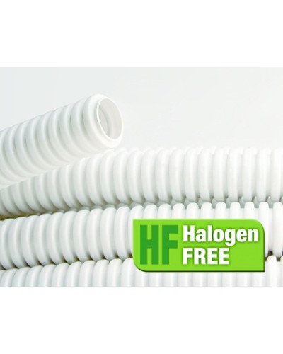 Труба ПЛЛ гибкая гофр. не содержит галогенов д.50мм, ПВ-0, с протяжкой,15м, цвет белый DKC 81850 в Королеве Труба гофрированная Pintop.ru