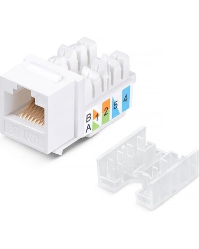 Модуль Keystone Jack RJ-45(8P8C), UTP неэкранированный, CAT 5e, тип 90 градусов, белый REXANT PRO 02-0064 в Королеве Модули Keystone Pintop.ru