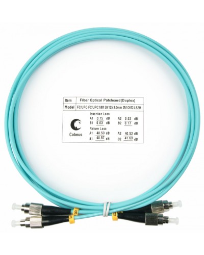 Шнур оптический duplex FC-FC 50/125 mm OM3 2м LSZH Cabeus FOP-50-FC-FC-2m в Королеве Патч-корды и пигтейлы Pintop.ru