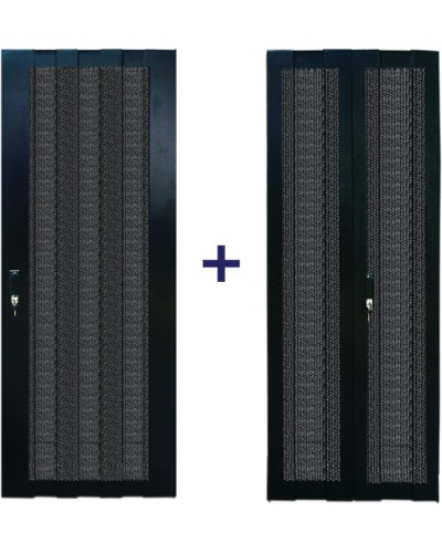 Комплект дверей 42U, 600 мм, черный, передняя - перфорированная, задняя - распашная перфорированная TWT TWT-CBB-DR42-6x-S-P1 в Королеве Аксессуары для стоек и шкафов Pintop.ru