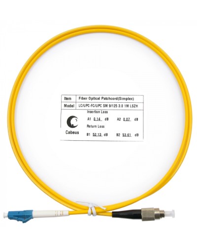 Шнур оптический simplex LC-FC 9/125 SM 1 м LSZH Cabeus FOP(s)-9-LC-FC-1M в Королеве Патч-корды оптические Pintop.ru