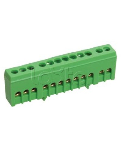 Шина PE земля в корпусном изоляторе на DIN-рейку ШНИ-6х9-10-К-З IEK YNN10-69-10KD-K06 в Королеве Клеммные колодки Pintop.ru