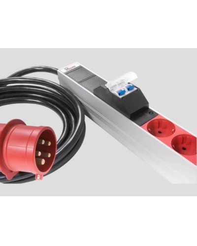 Верт блок розеток, мониторинг, измерение, 3 фазы 16А, 30S, 2100 мм, вх IEC 309, шнур 3м REM R-MC8-3x16-30S-MI-2100-3-3PN в Королеве Блоки розеток Pintop.ru