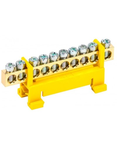 Шина PE земля на DIN-изол тип Стойка ШНИ-6х9-10-С-Ж IEK YNN10-69-10P-K05 в Королеве Клеммные колодки Pintop.ru